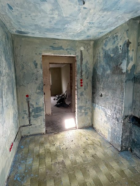 Wände vorgrundiert...